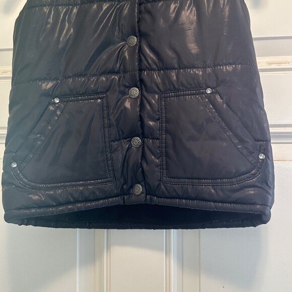 Place Girls Hooded Button Down Vest Size M7/8 Navy Polyester - Picture 6 of 9